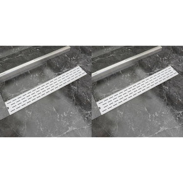 Lineare Duschrinnen 2 Stk. Linien 730 x 140 mm Edelstahl
